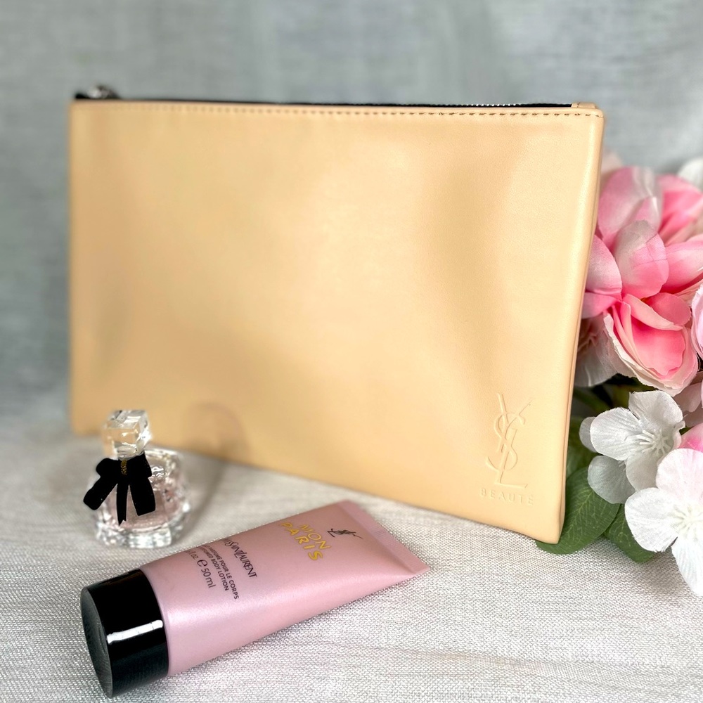 NEW YSL Saint Laurent Mon Paris and Beaute Pouch Perfume 3 piece Set